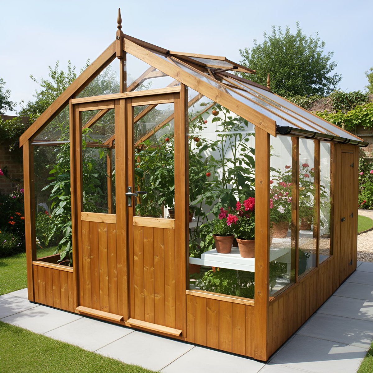 Swallow Raven 8x6 Greenhouse + 4ft Shed Combination