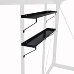 Black aluminium shelves (pair)