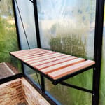 Wooden-inlay shelf with black aluminium frame, 715 x 320mm