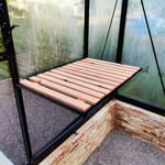 Wooden-inlay table with black aluminium frame, 715 x 520mm