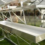 Silver sowing table, 2170 x 420mm