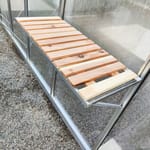 Wooden-inlay shelf with silver aluminium frame, 715 x 320mm