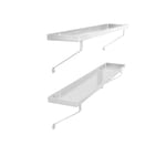 Silver aluminium shelves, 860 x 150mm, set of two
