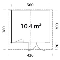 Palmako Emma 3.6x3m Log Cabin Dimensions