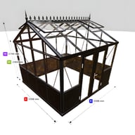 10x10 Janssens Helios Retro Greenhouse Central Doors