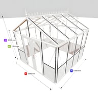 10x10 Janssens Helios Retro Greenhouse White