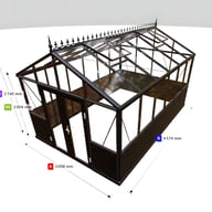 10x15 Janssens Helios Retro Greenhouse Black
