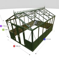 10x15 Janssens Helios Retro Greenhouse Green