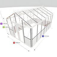 10x15 Janssens Helios Retro Greenhouse White