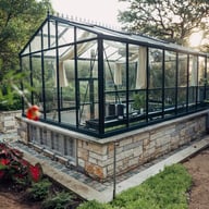 10x15 Janssens Mur Dwarf Wall Greenhouse Black