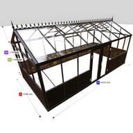 10x19 Janssens Helios Retro Greenhouse Central Doors