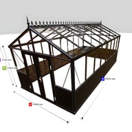 10x19 Janssens Helios Retro Greenhouse Black