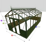10x19 Janssens Helios Retro Greenhouse Green