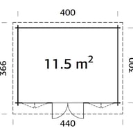 Palmako Lisa 4x3m Log Cabin Dimensions