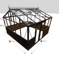 12x12 Janssens Helios Retro Greenhouse Central Doors