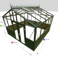 12x12 Janssens Helios Retro Greenhouse Green