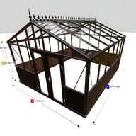 12x15 Janssens Helios Retro Greenhouse Black