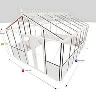 12x15 Janssens Helios Retro Greenhouse White