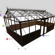 12x19 Janssens Helios Retro Greenhouse Central Doors