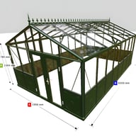 12x19 Janssens Helios Retro Greenhouse Green
