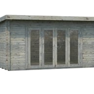 Palmako Lea 4.5m x 4m Pent Log Cabin Grey Dip