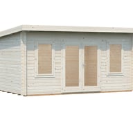 Palmako Lisa 4.7x3.5m Log Cabin White Dip No Window Features
