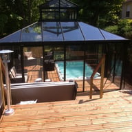 15x20 Janssens Kathedral Orangery Black Greenhouse