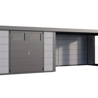Telluria Classico Lounge XL with windows 3030 Metal Garden Room in Light Grey