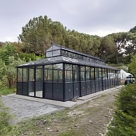 15x20 Janssens Kathedral Orangery greenhouse in black