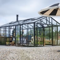 Black Janssens Master greenhouse lifestyle view