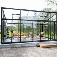 Janssens Modern pent roof greenhouse garden room