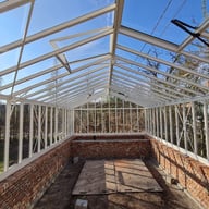 Inside a Janssens Mur dwarf wall greenhouse