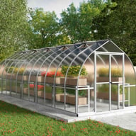 Palram Canopia Bella 8x24 Silver greenhouse official lifestyle photograph