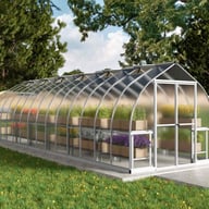 Palram Canopia Bella 8x28 Silver greenhouse official lifestyle photograph