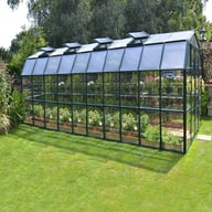 Palram Canopia Grand Gardener 8x20 Green greenhouse side lifestyle photograph