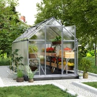 Palram Canopia Mythos 6x14 Silver greenhouse official lifestyle photograph