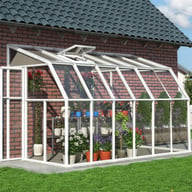 Palram Canopia Sun Room 6x12 White lean-to greenhouse official lifestyle photograph