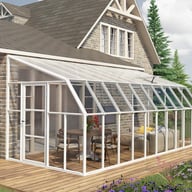 Palram Canopia Sun Room 8x20 White lean-to greenhouse official lifestyle photograph