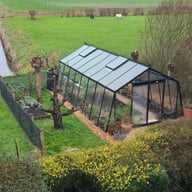 ACD 12x20 Sloping Wall Greenhouse Black - same-width model photograph; different length