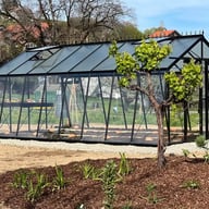 ACD 12x20 Sloping Wall Greenhouse Black - same-width model photograph; different length