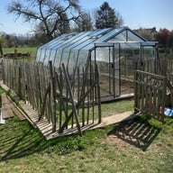 ACD 12x20 Sloping Wall Greenhouse Silver - same-width model photograph; different length