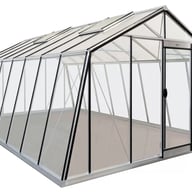 ACD 12x20 Sloping Wall Greenhouse Silver - same-width model photograph; different length