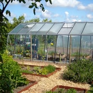 ACD 12x20 Sloping Wall Greenhouse Silver - same-width model photograph; different length
