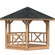 Palmako Betty 3x4m Octagonal Wooden Pavillion Brown Dip