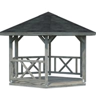 Palmako Betty 3x4m Octagonal Wooden Pavillion Grey Dip