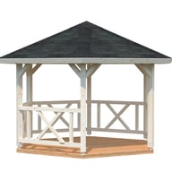 Palmako Betty 3x4m Octagonal Wooden Pavillion White Dip