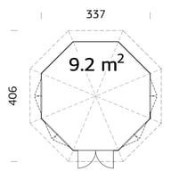 Palmako-Veronica 3.3m Octagonal Summer House Dimensions