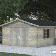 Palmako Roger 4.5m x 5.5m Wooden Garage Wooden Door with Grey Dip