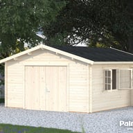 Palmako Roger 4.5m x 5.5m Wooden Garage Wooden Door with White Dip