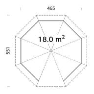 Palmako Betty 4x5m Octagonal Wooden Pavillion Dimensions